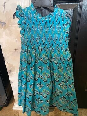 French Connection Teal Floral Smocked Sundress